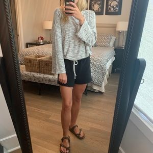 Aerie cinched waist crewneck in grey